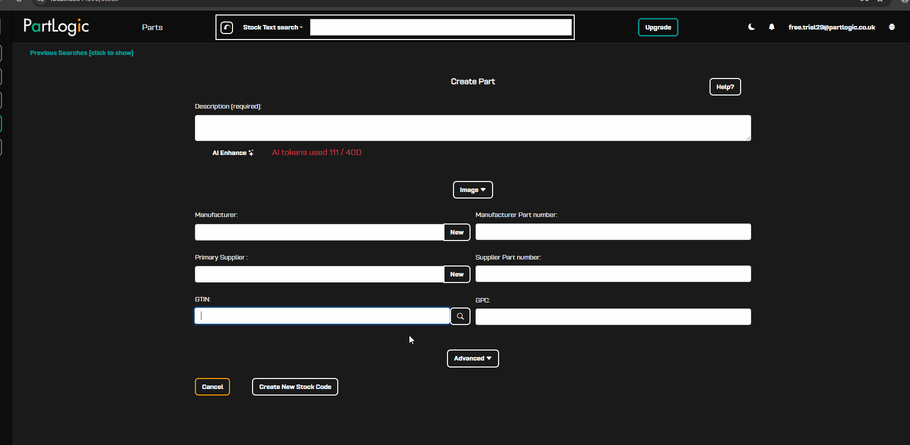Animated demo: entering a GTIN and receiving GPC category data from the API