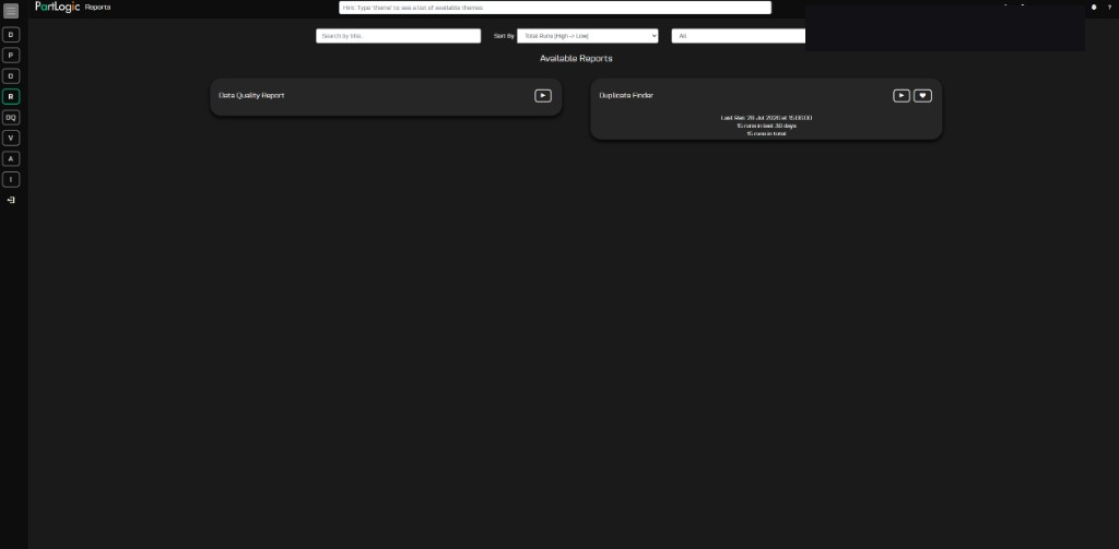 Reports Hub basic-user view with only Data Quality Report and Duplicate Finder